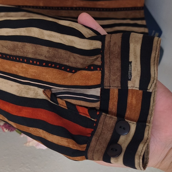 Vintage Contemporary Long Sleeve Button-Up Shirt Size Large Career Scandinavian - Picture 5 of 11